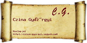 Czina Györgyi névjegykártya